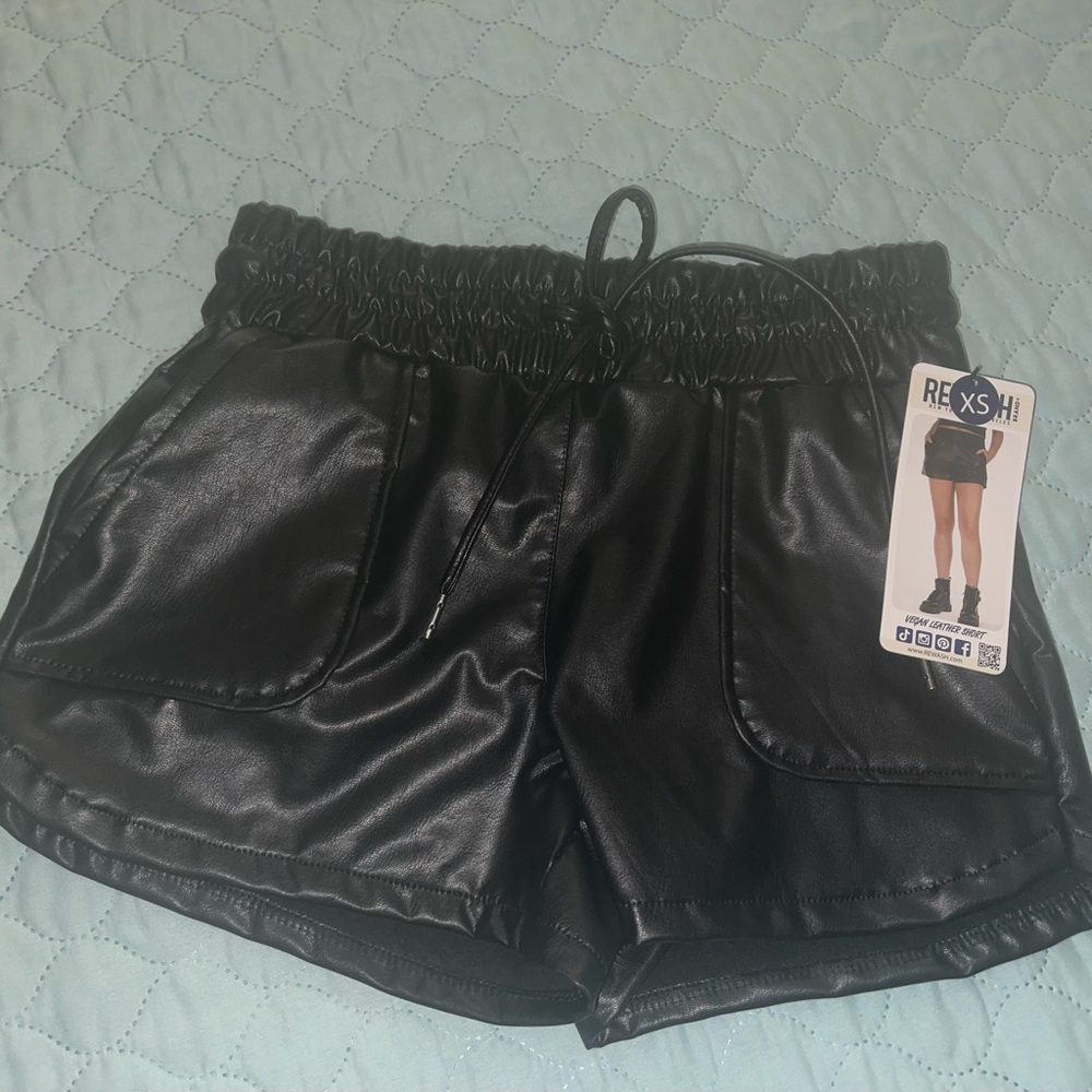 Women’s XS Black Vegan Leather Shorts